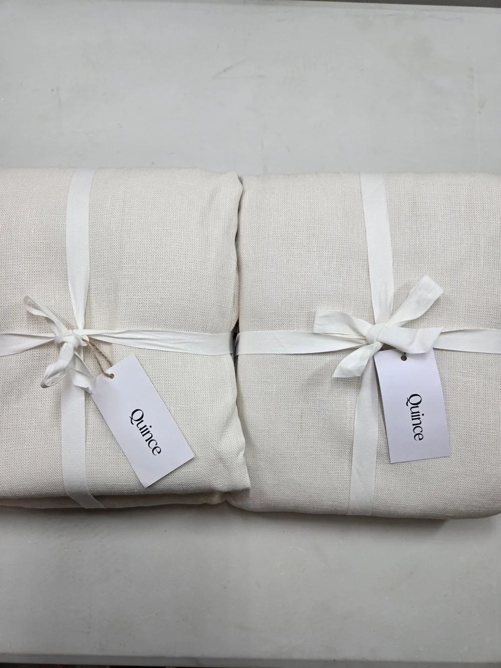 NWT QUINCE Set 2 48x108 Heavyweight European Linen Room Darkening Curtain 0225